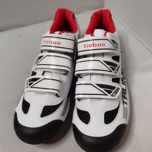 Tiebao Men's Unisex Cycling Shoes 45 Trumps White Biking Racing NWT
